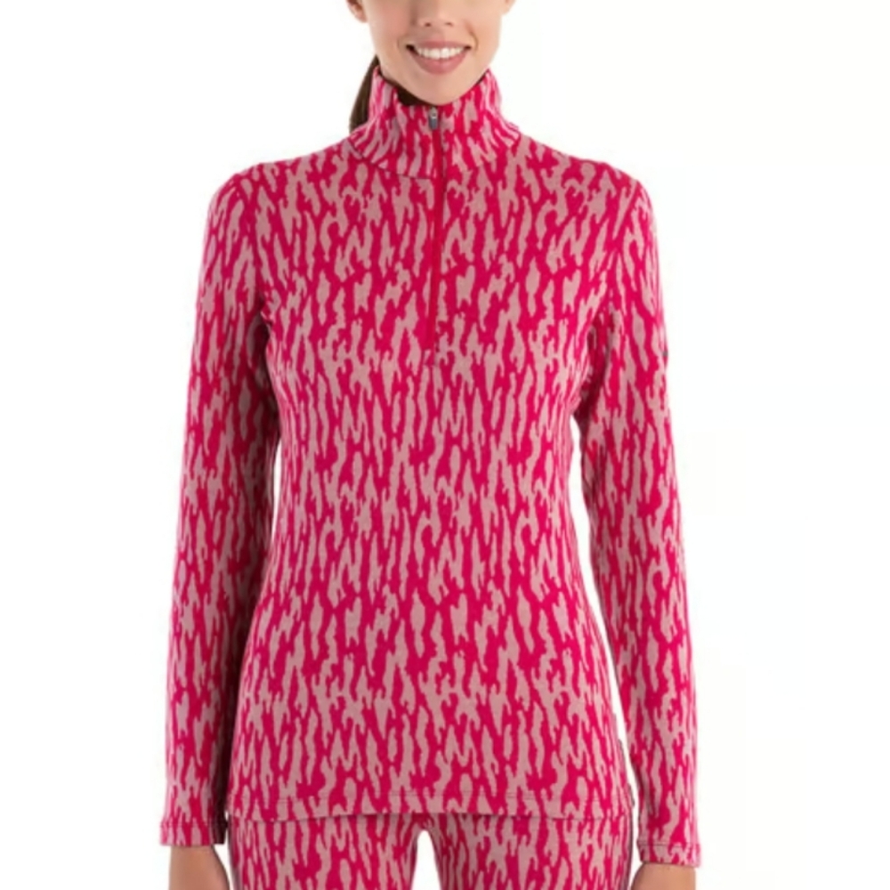 260 Icebreaker Women's Sweater - Pink and Gray